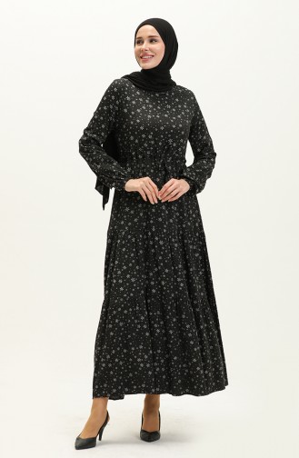 Schwarz Hijab Kleider 81802-01