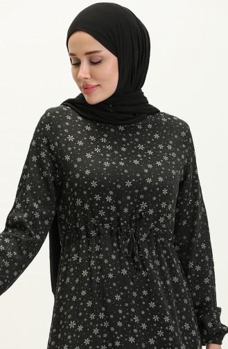 Schwarz Hijab Kleider 81802-01