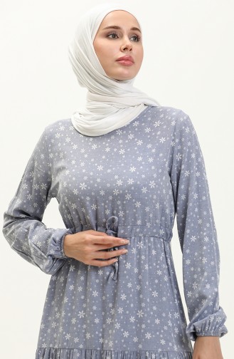 Blau Hijab Kleider 81802-02