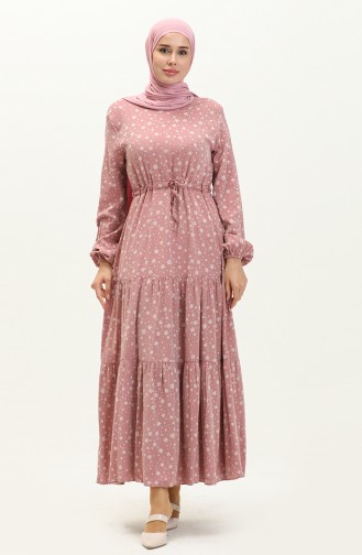 Robe Hijab Rose Pâle 81802-04