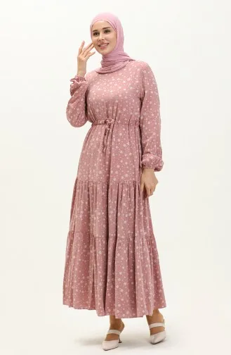 Robe Hijab Rose Pâle 81802-04