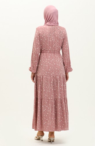 Robe Hijab Rose Pâle 81802-04