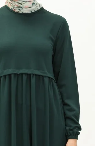 Gerafftes Kleid 0666-05 Smaragdgrün 0666-05