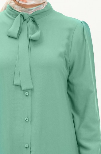 Robe Boutonnée à Col Noué 5111-08 Vert Eau 5111-08