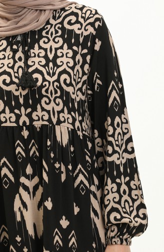 Gemustertes Viskosekleid 4116-01 Schwarz 4116-01