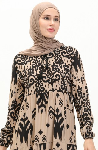 Gemustertes Viskosekleid 4116-02 Nerz 4116-02