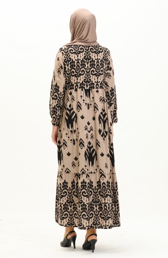 Gemustertes Viskosekleid 4116-02 Nerz 4116-02