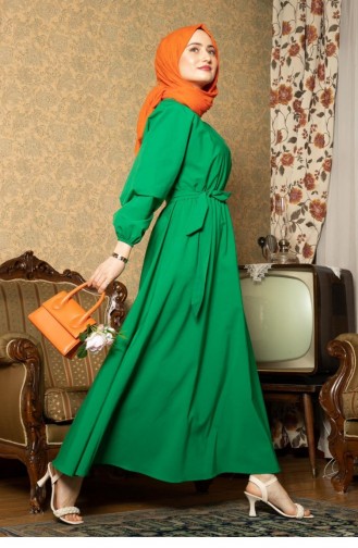 Grün Hijab Kleider 1577