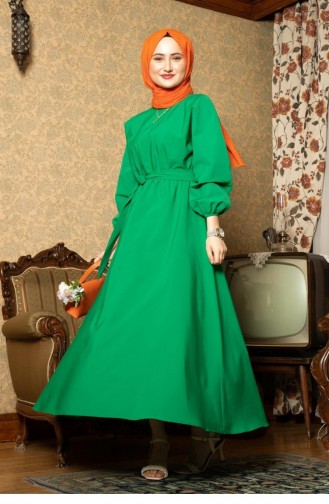 Grün Hijab Kleider 1577