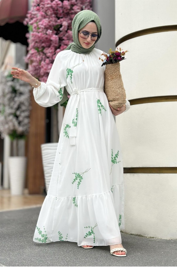 Green dress with hijab hotsell