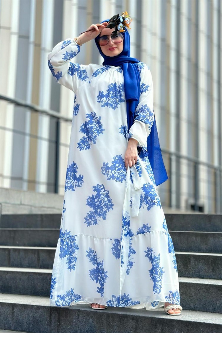 Blue Hijab Dress 1669 | Sefamerve