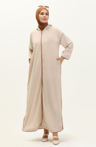 عباية بسحاب وشريط 24Y9015-01 بيج 24Y9015-01