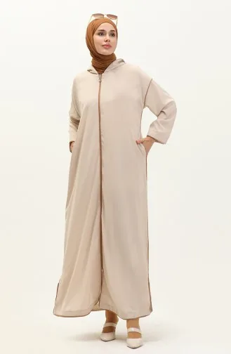 عباية بسحاب وشريط 24Y9015-01 بيج 24Y9015-01