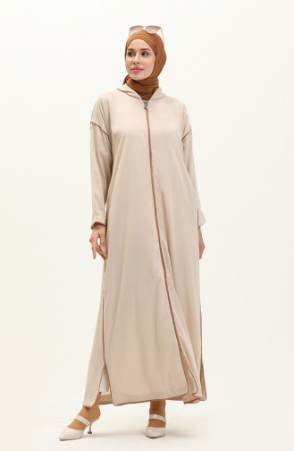 عباية بسحاب وشريط 24Y9015-01 بيج 24Y9015-01