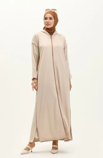 عباية بسحاب وشريط 24Y9015-01 بيج 24Y9015-01