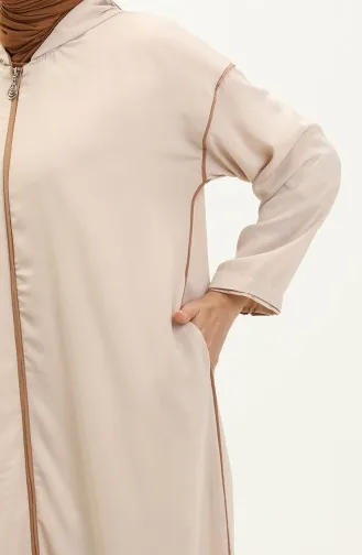 عباية بسحاب وشريط 24Y9015-01 بيج 24Y9015-01