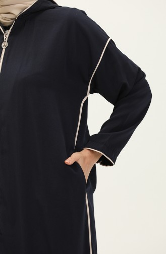 Zippered Abaya 24y9015-02 Navy Blue 24Y9015-02