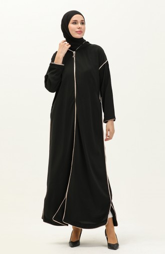 Zippered Abaya 24y9015-04 Black 24Y9015-04