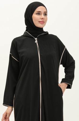 Zippered Abaya 24y9015-04 Black 24Y9015-04