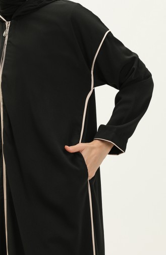 Zippered Abaya 24y9015-04 Black 24Y9015-04