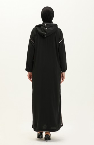 Zippered Abaya 24y9015-04 Black 24Y9015-04