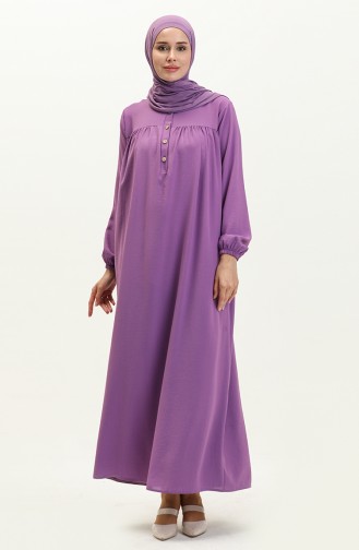 Buttoned Yoke Dress 1001-04 Lilac 1001-04