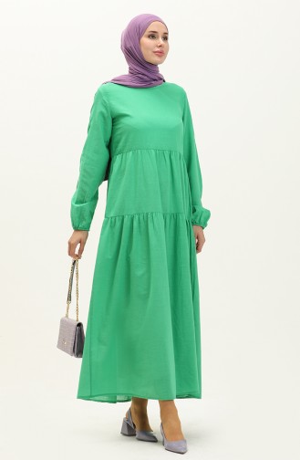 Ruffled Dress 1887-01 Green 1887-01
