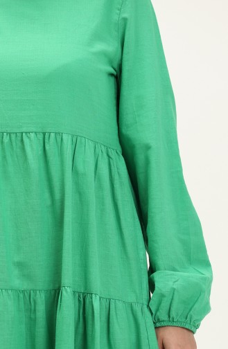 Büzgülü Elbise 1887-01 Yeşil