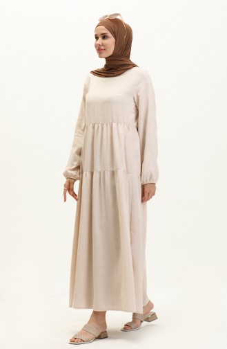 Gerafftes Kleid 1887A-01 Creme 1887A-01