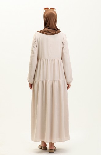 Gerafftes Kleid 1887A-01 Creme 1887A-01