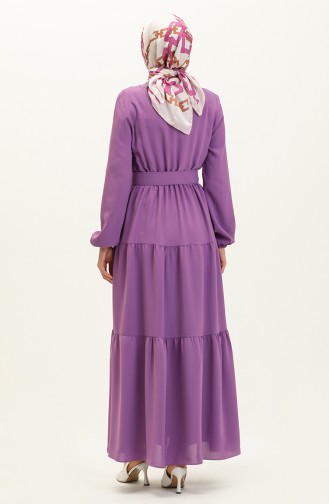 Belted Ruffled Dress 2002-02 Lilac 2002-02