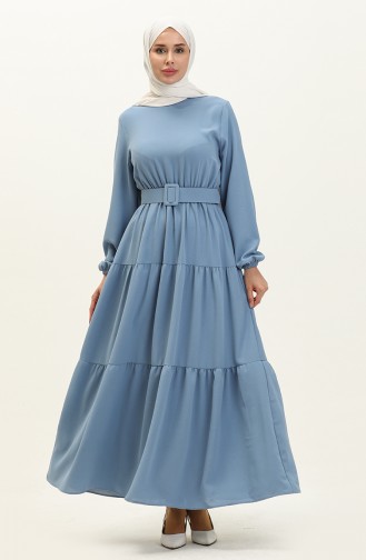 Belted Ruffled Dress 2002-04 Ice Blue 2002-04