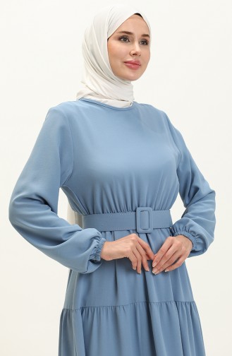 Robe Plissée à Ceinture 2002-04 Bleu Glacé 2002-04