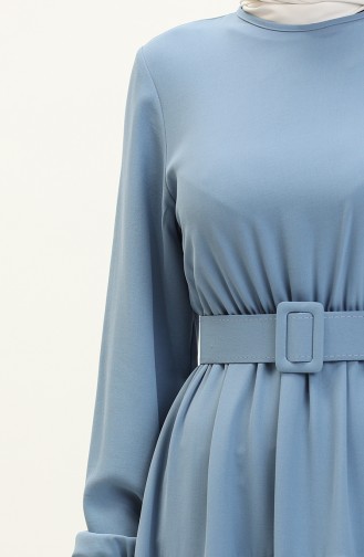 Robe Plissée à Ceinture 2002-04 Bleu Glacé 2002-04