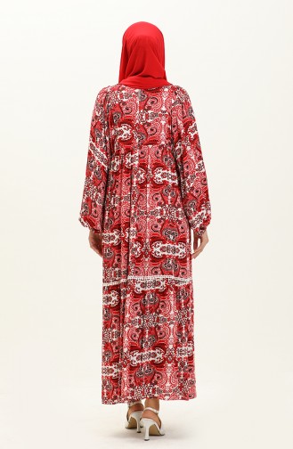 Robe à Motifs en Viscose 24Y8993-02 Rouge 24Y8993-02