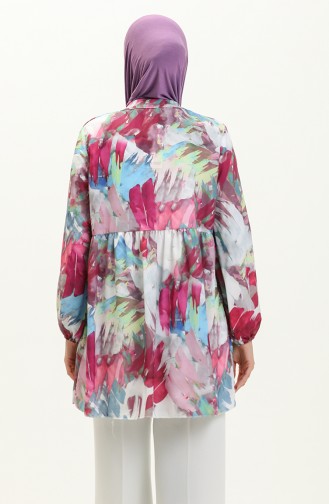 Digital Print Tunic 0502-01 Fuchsia 0502-01