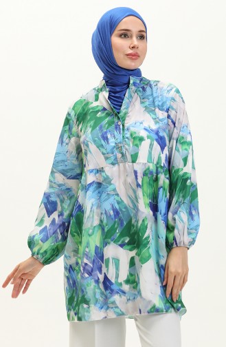 Digital Print Tunic 0502-02 Blue 0502-02