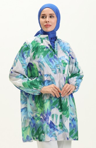 Digital Print Tunic 0502-02 Blue 0502-02