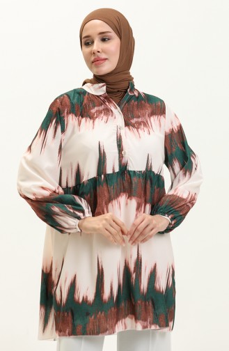 Digital Printed Tunic 0502A-03 Emerald Green 0502-03