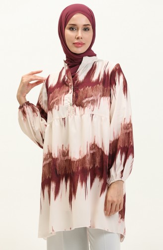 Digital Print Tunic 0502A-01 Plum 0502A-01