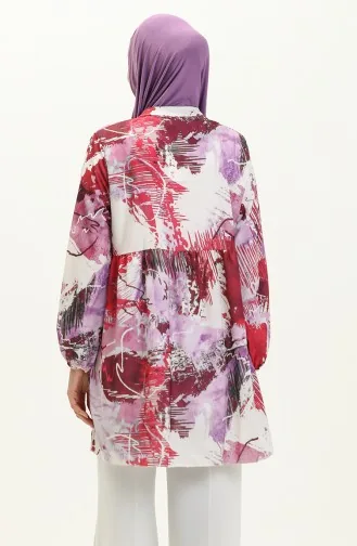 Digital Print Tunic 0502B-02 Plum 0502B-02
