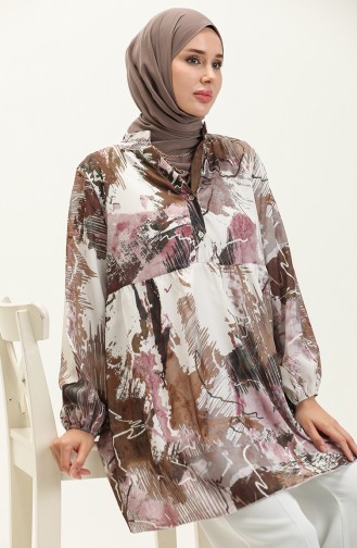 Digital Print Tunic 0502B-04 Brown 0502B-04