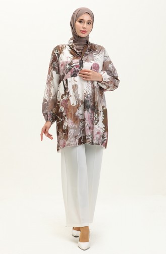 Digital Print Tunic 0502B-04 Brown 0502B-04