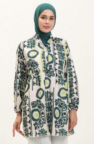 Digital Print Tunic 0502C-02 Emerald Green Pistachio Green 0502C-02