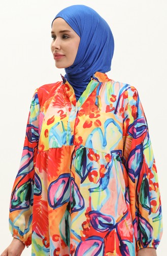 Digital Print Tunic 0502D-02 Pomegranate Flower 0502D-02