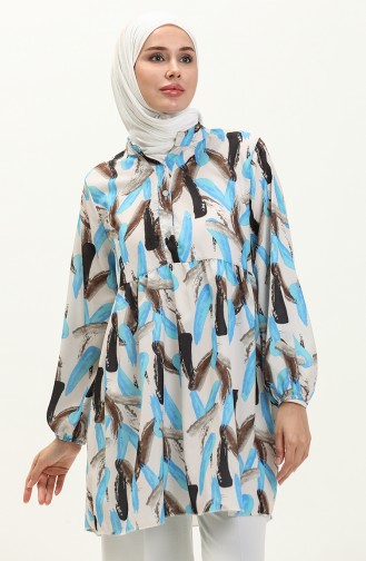 Digital Print Tunic 0502E-03 Turquoise 0502E-03