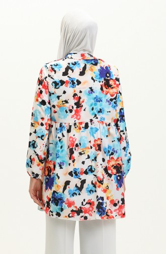 Digital Print Tunic 0502F-01 Blue Black 0502F-01