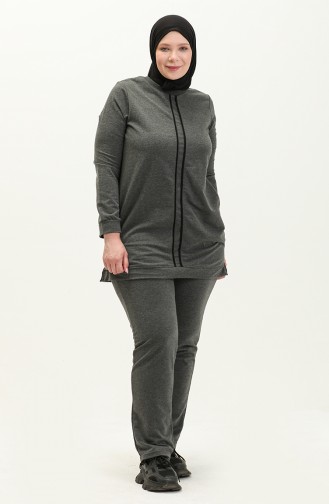 Plus Size Tracksuit Set 11020-03 Anthracite 11020-03