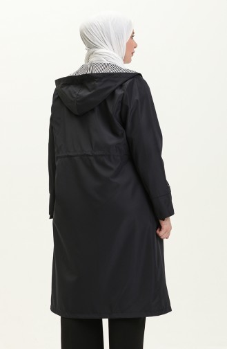 Langer Hijab-Trenchcoat Für Damen Großer Trenchcoat Mit Reißverschluss 8644 Marineblau 8644.Lacivert