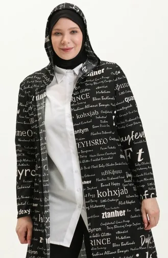 Plus Size Hooded Cape 4707-01 Black 4707-01